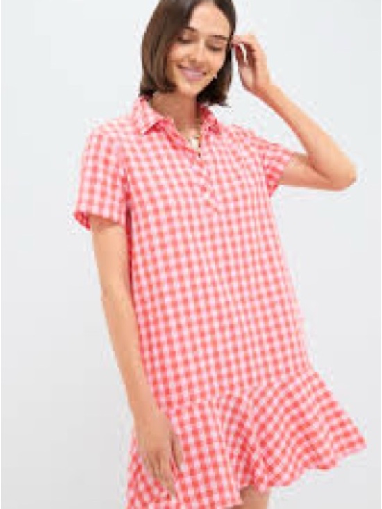 Tuckernuck Dresses & Skirts - Tuckernuck Orange and Pink Seersucker Short Sleeve May Dress (MSRP: $148) Size L